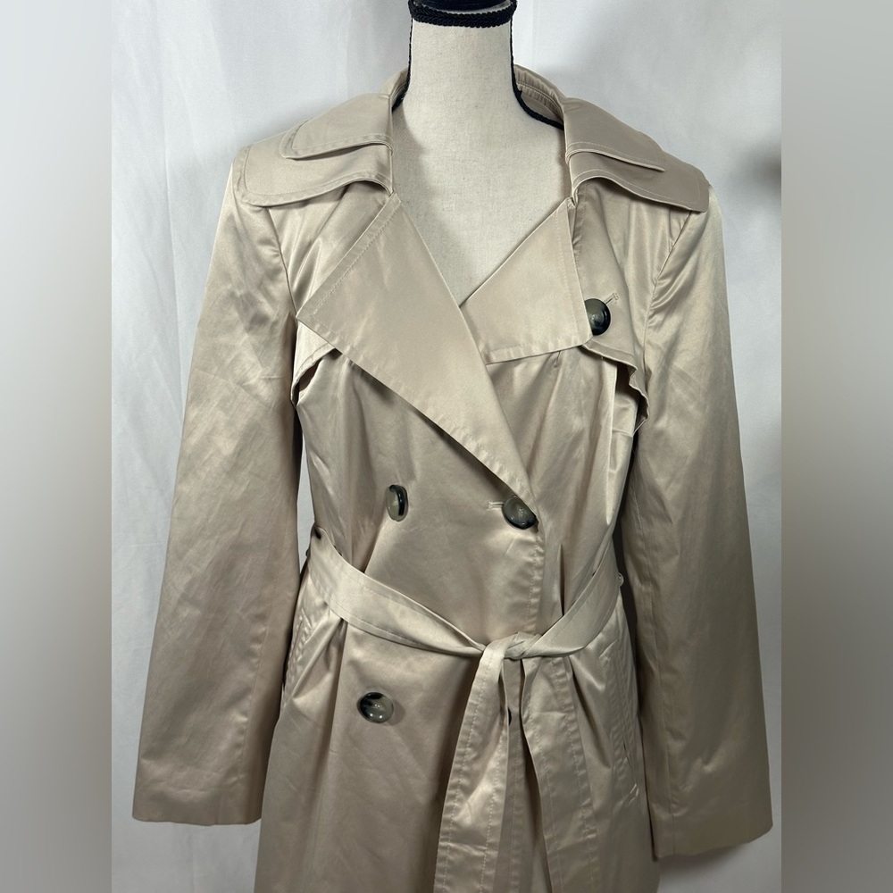 Alfani Shiny Trench Coat in Light Beige - Picture 10 of 12